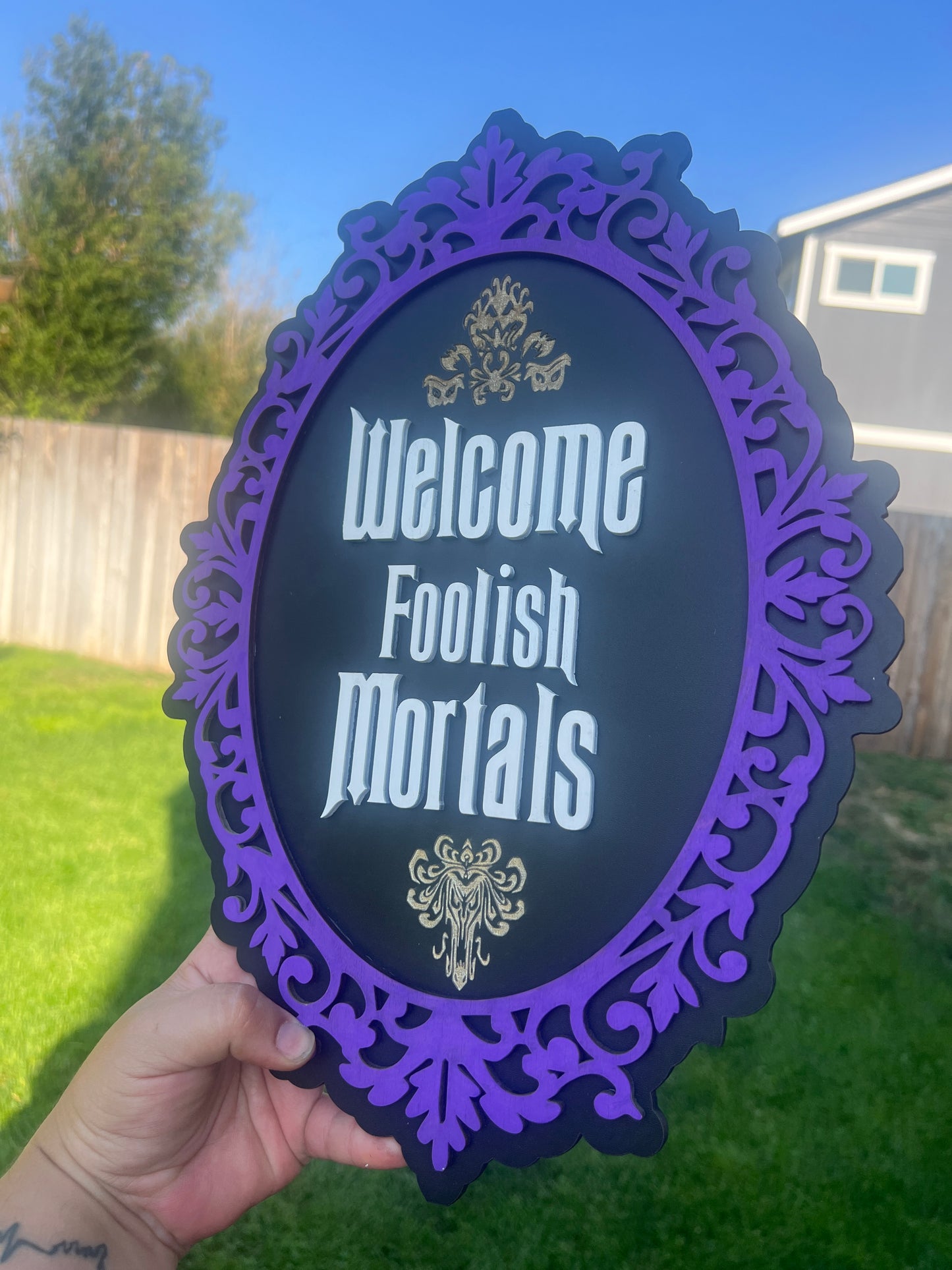 Haunted Mansion Themed Wood Sign: Welcome Foolish Mortals