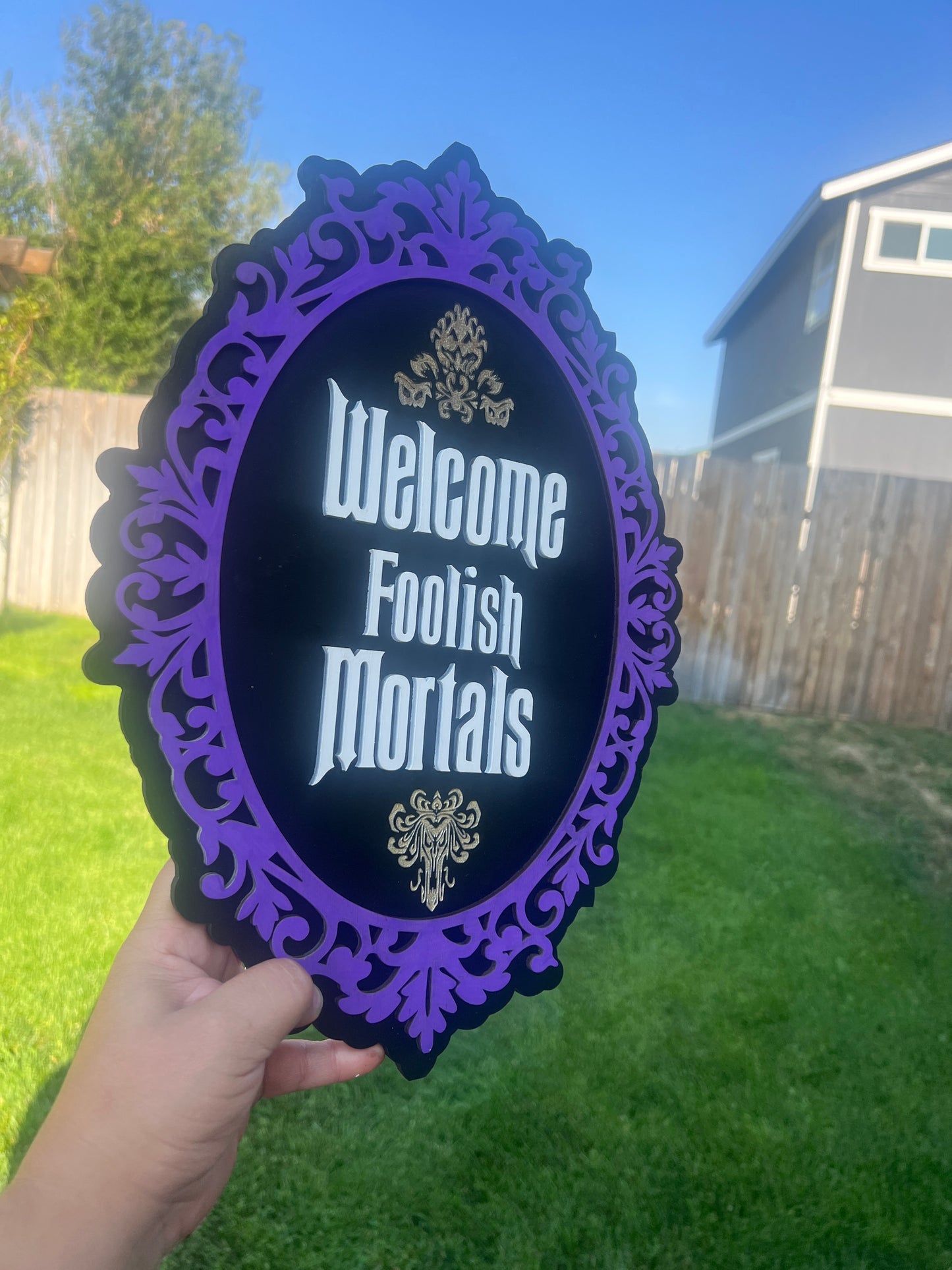 Haunted Mansion Themed Wood Sign: Welcome Foolish Mortals